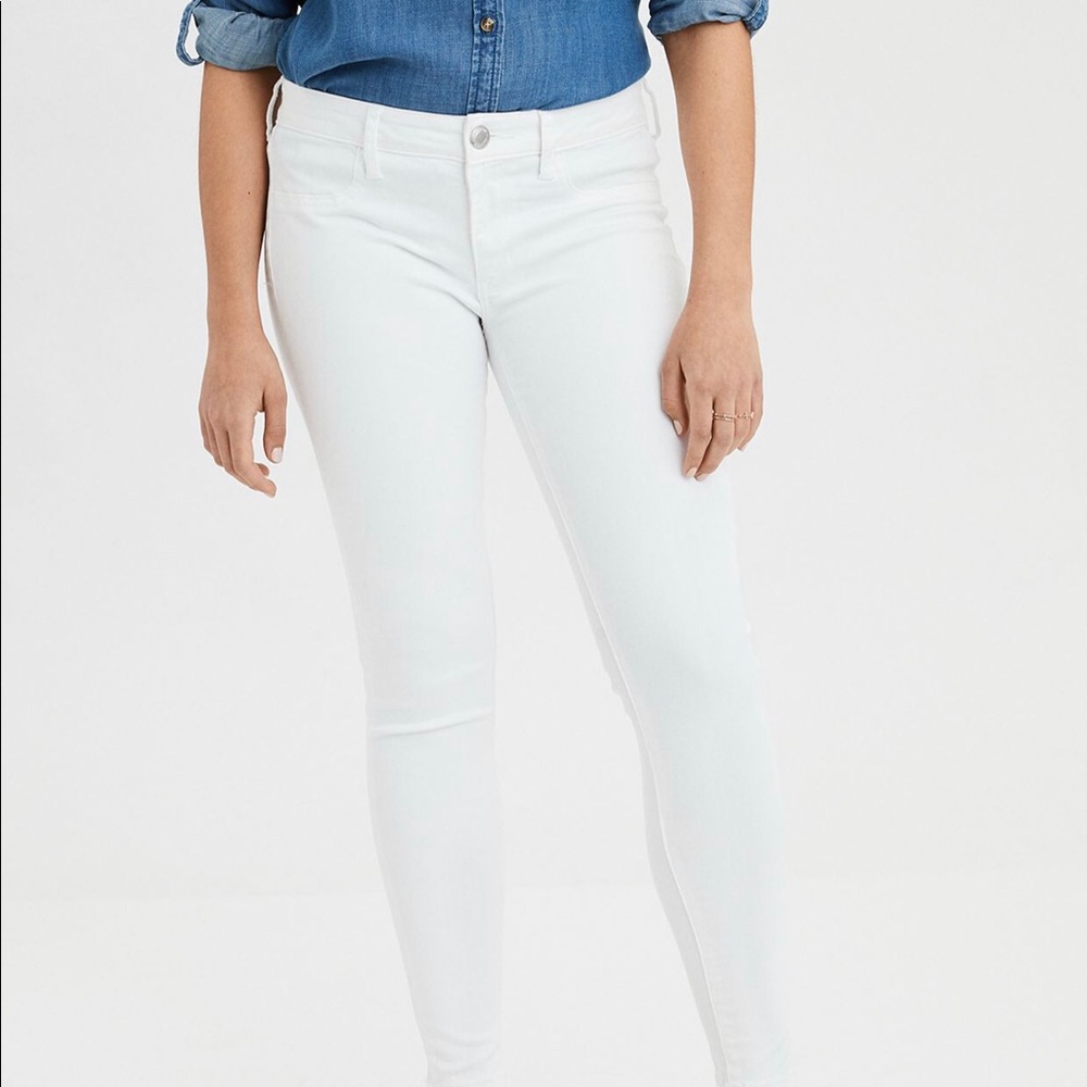 american eagle white low rise jeggings